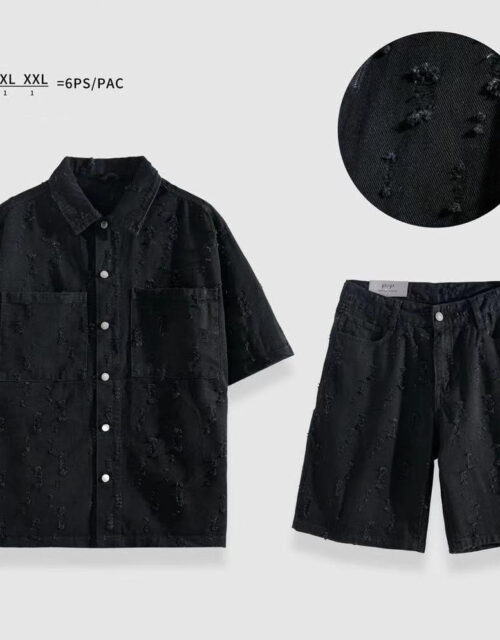 Coordinato in jeans nero